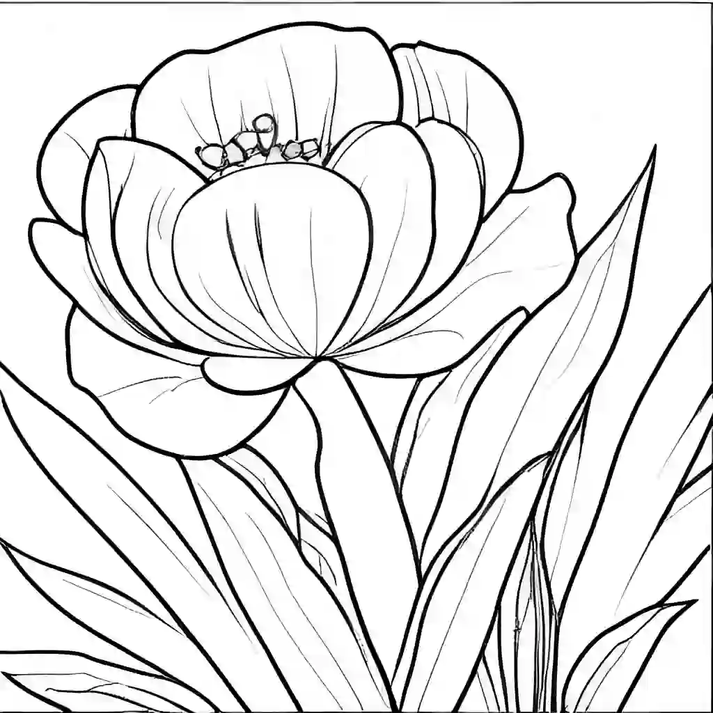 Flowers blooming in Spring coloring pages
